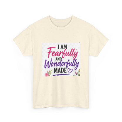 Faith T-Shirt — "I Am Fearfully and Wonderfully Made" Psalm 139:14 Floral Tee