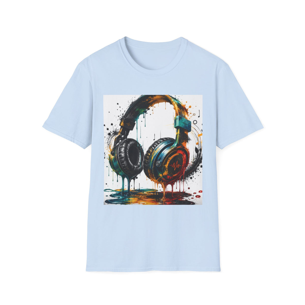 Headphones Graphic T-Shirt — Colorful Drip DJ Art Tee