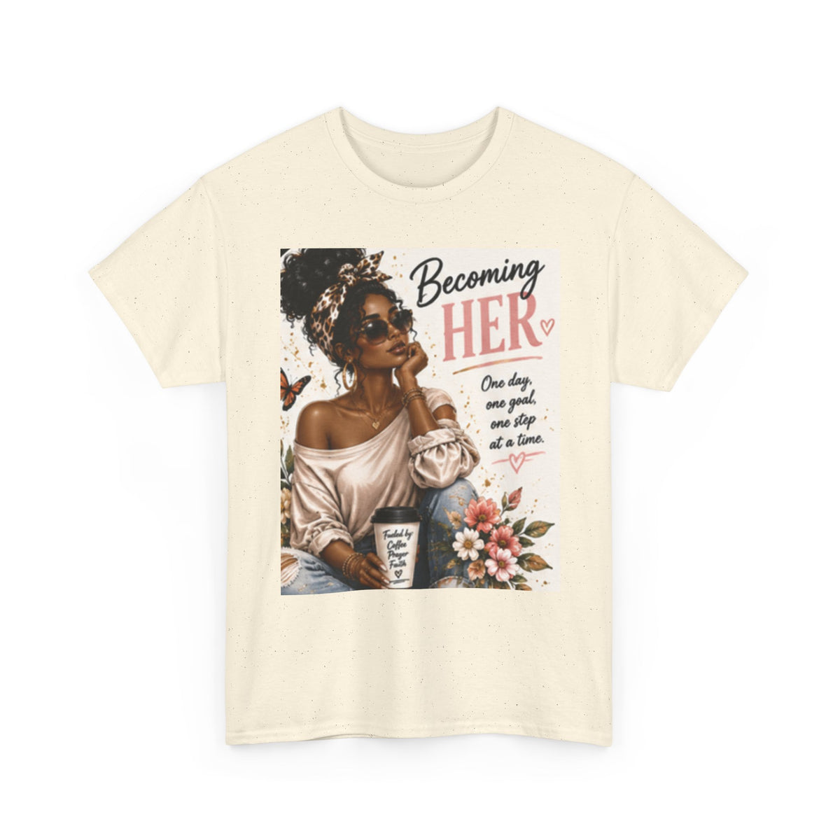 Becoming Her Graphic Tee — Empowering Black Woman Vintage Art Shirt