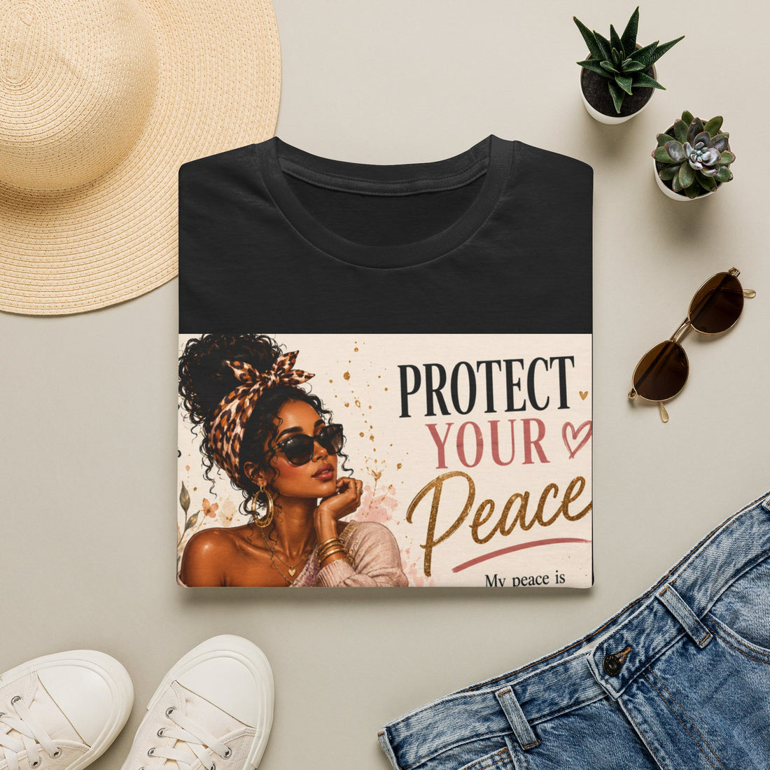 Protect Your Peace T-Shirt — Afro Chic Inspirational Tee