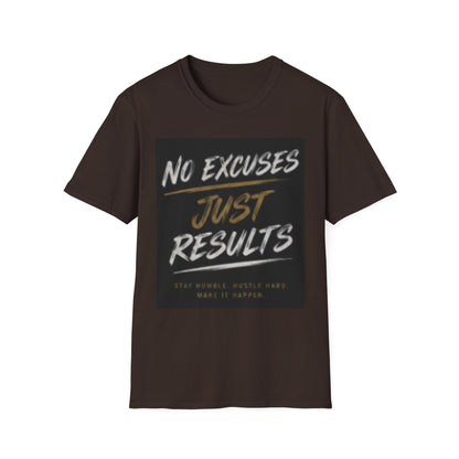 No Excuses, Just Results T-Shirt — Motivational Fitness Tee