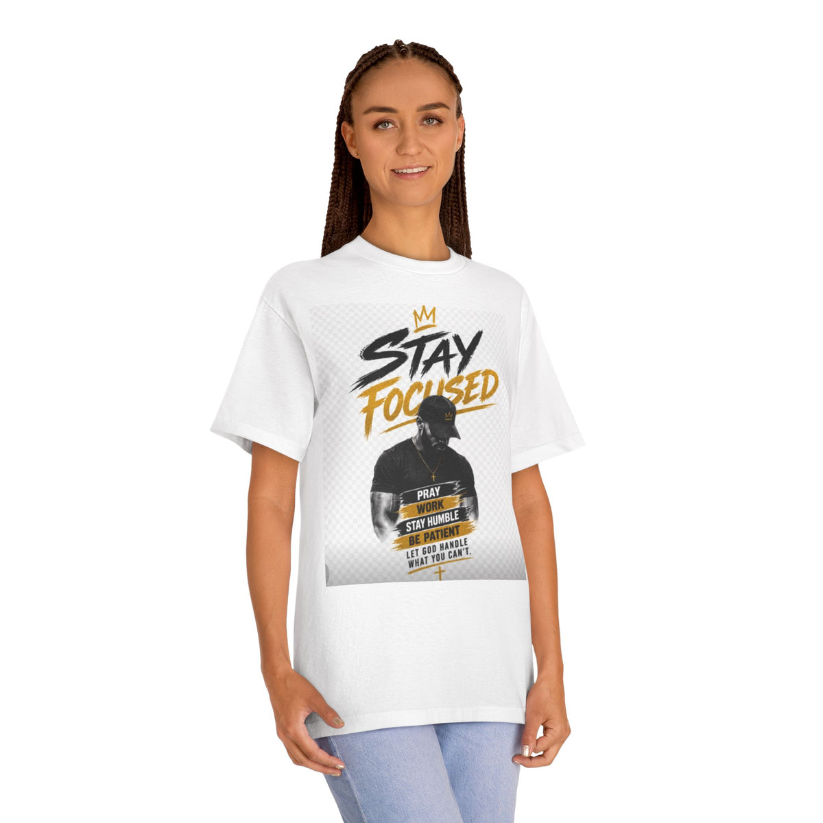 Stay Focused Tee — Motivational Graphic T-Shirt with &