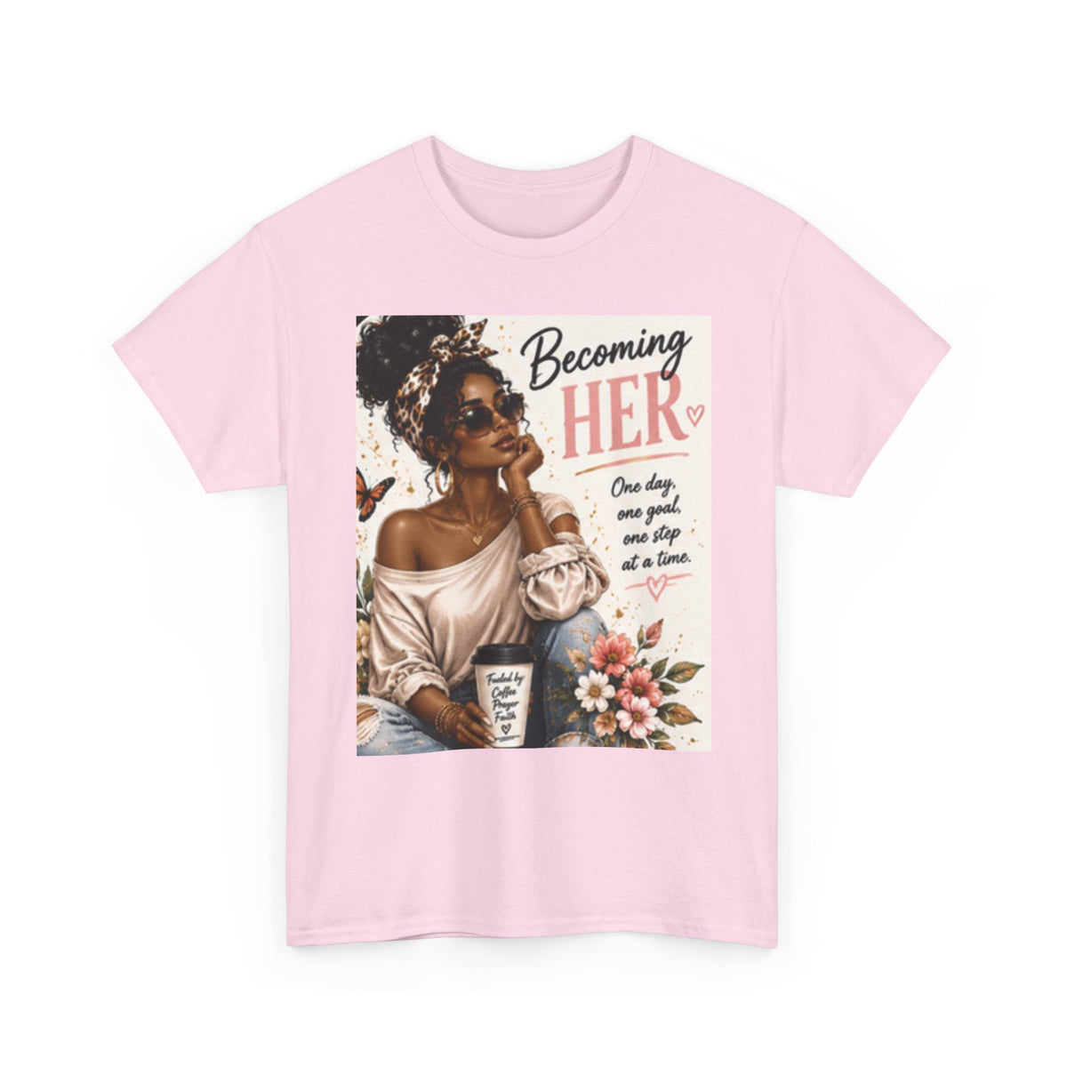 Becoming Her Graphic Tee — Empowering Black Woman Vintage Art Shirt