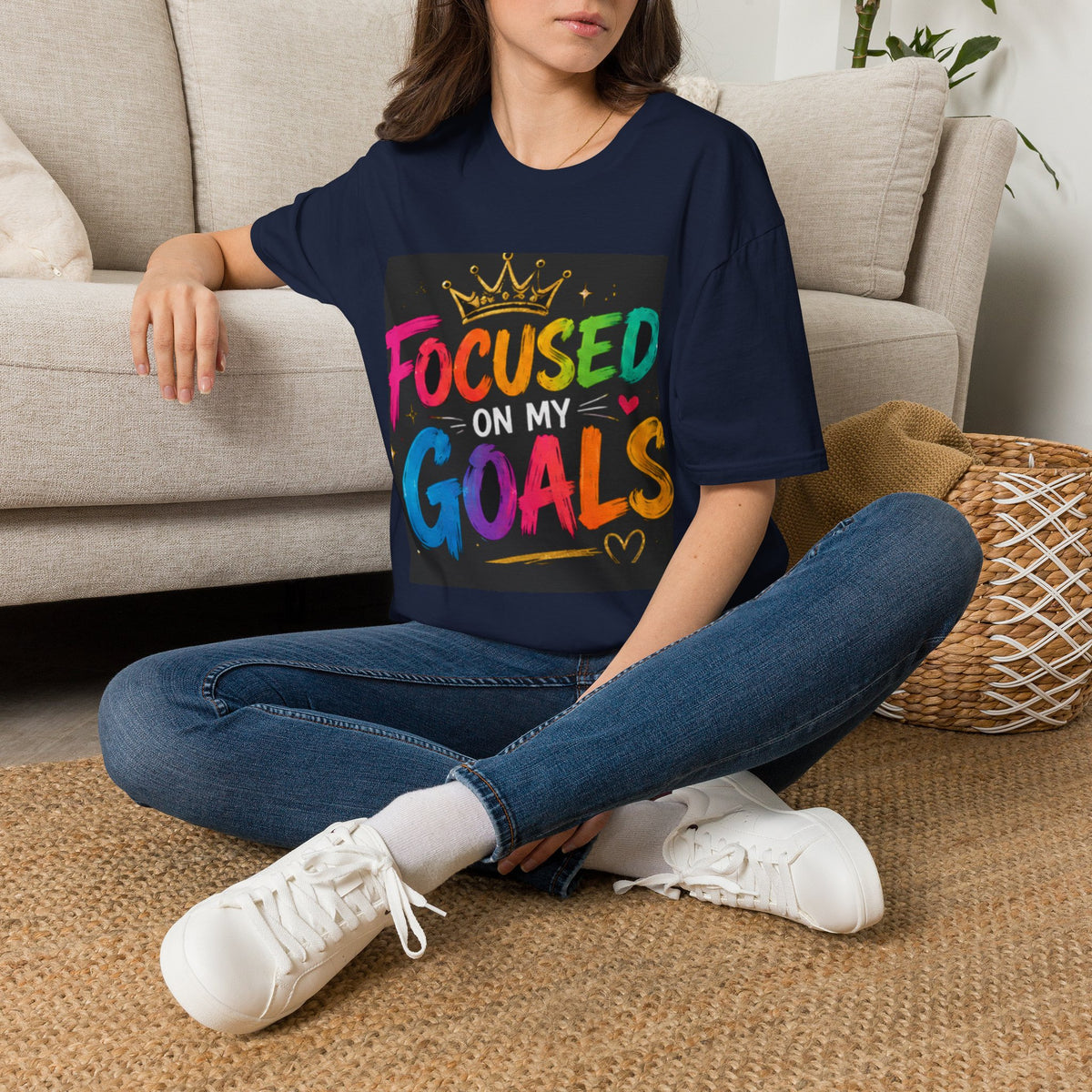 Focused On My Goals T-Shirt — Colorful Motivational Graphic Tee