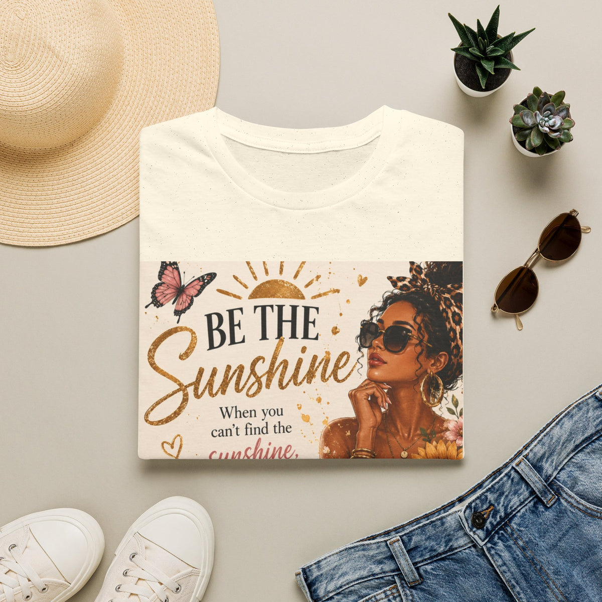 Be The Sunshine T-Shirt — Inspirational Sunflower Graphic Tee
