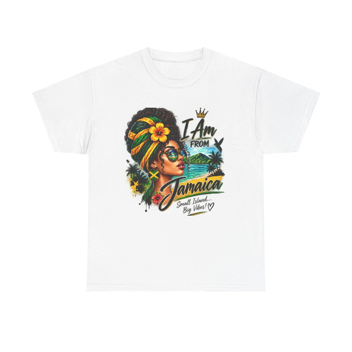 Jamaica Pride T‑Shirt — "I Am From Jamaica" Afro Woman Graphic Tee