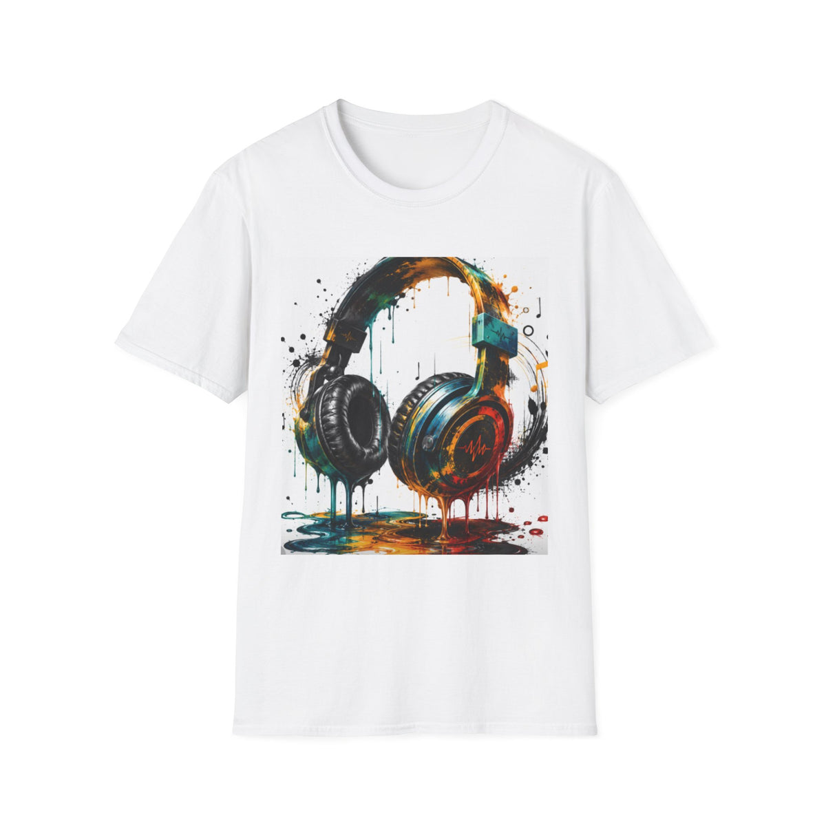 Headphones Graphic T-Shirt — Colorful Drip DJ Art Tee