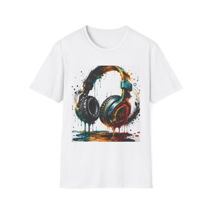 Headphones Graphic T-Shirt — Colorful Drip DJ Art Tee