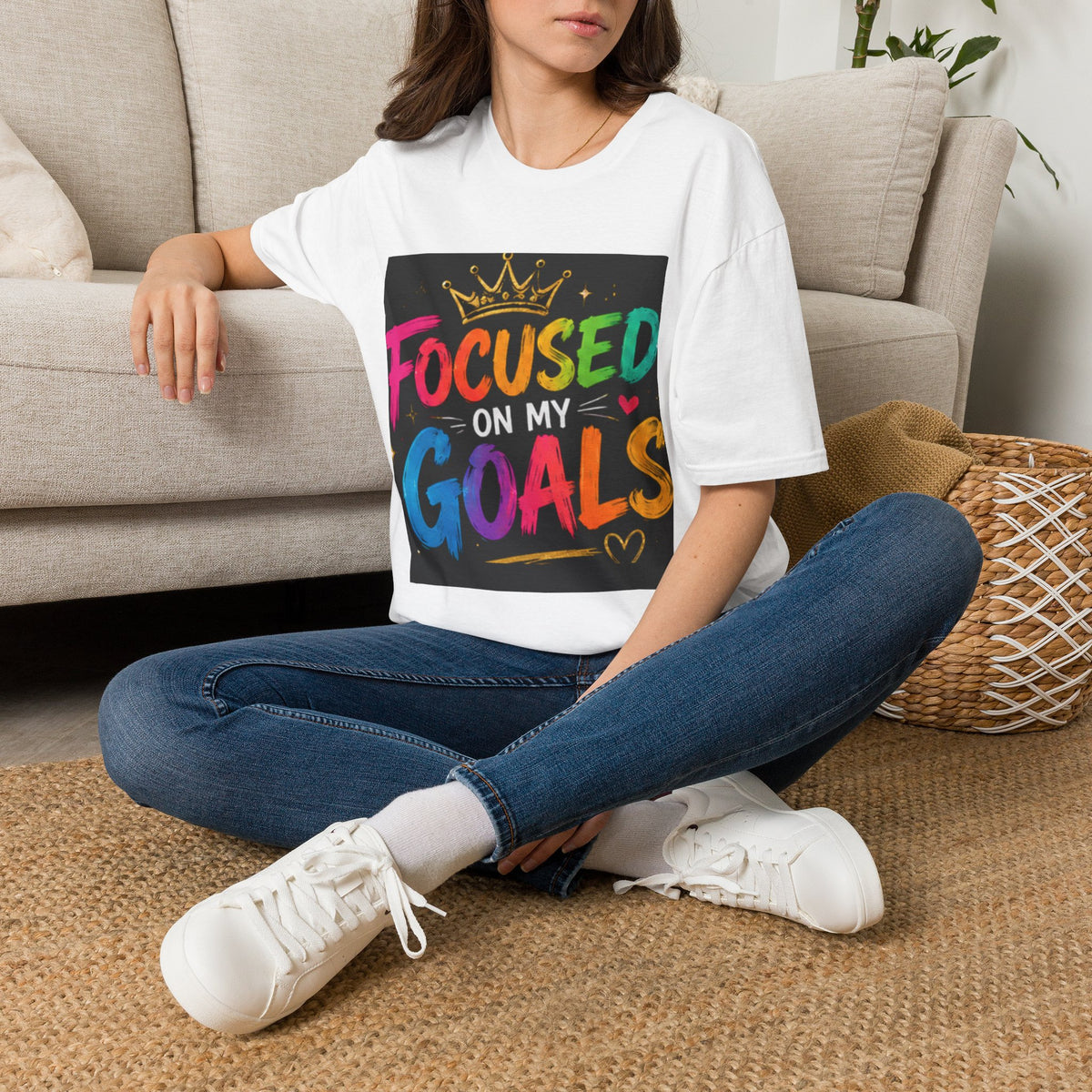 Focused On My Goals T-Shirt — Colorful Motivational Graphic Tee