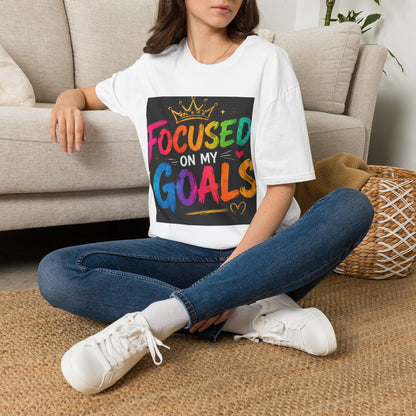 Focused On My Goals T-Shirt — Colorful Motivational Graphic Tee