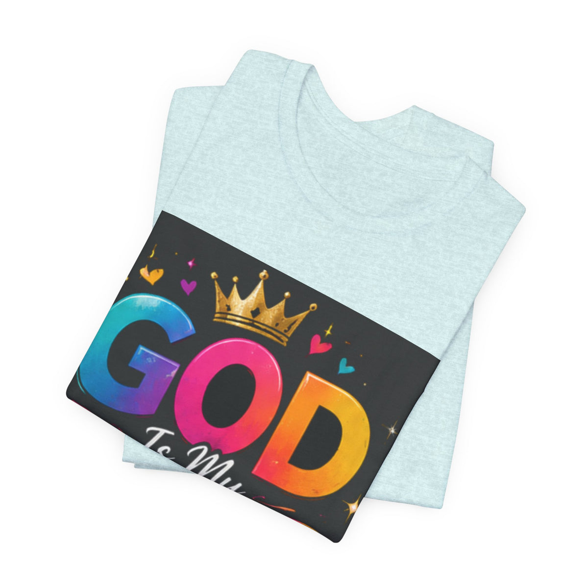God Is My Strength And My Shield T-Shirt — Colorful Christian Faith Tee