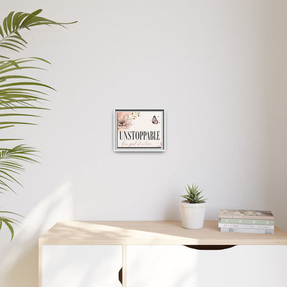 Unstoppable Floral Framed Canvas Print — "One Goal at a Time" Motivational Wall Art