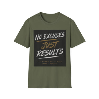 No Excuses, Just Results T-Shirt — Motivational Fitness Tee