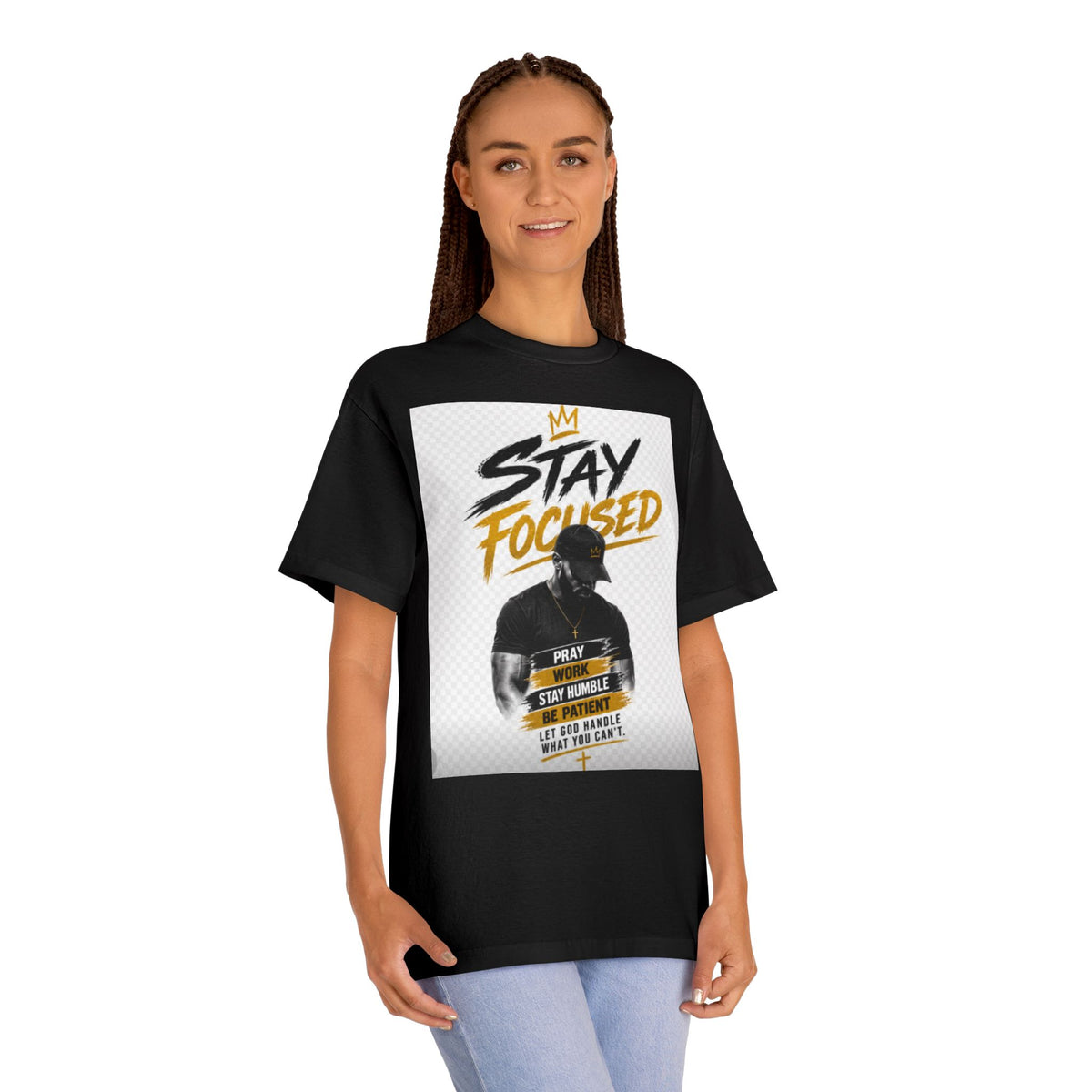 Stay Focused Tee — Motivational Graphic T-Shirt with &