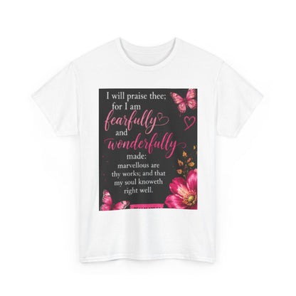 Inspirational Faithfully &amp; Wonderfully T-Shirt — Christian Encouragement Tee