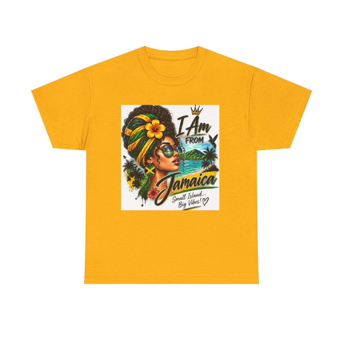 Jamaica Pride T‑Shirt — "I Am From Jamaica" Afro Woman Graphic Tee