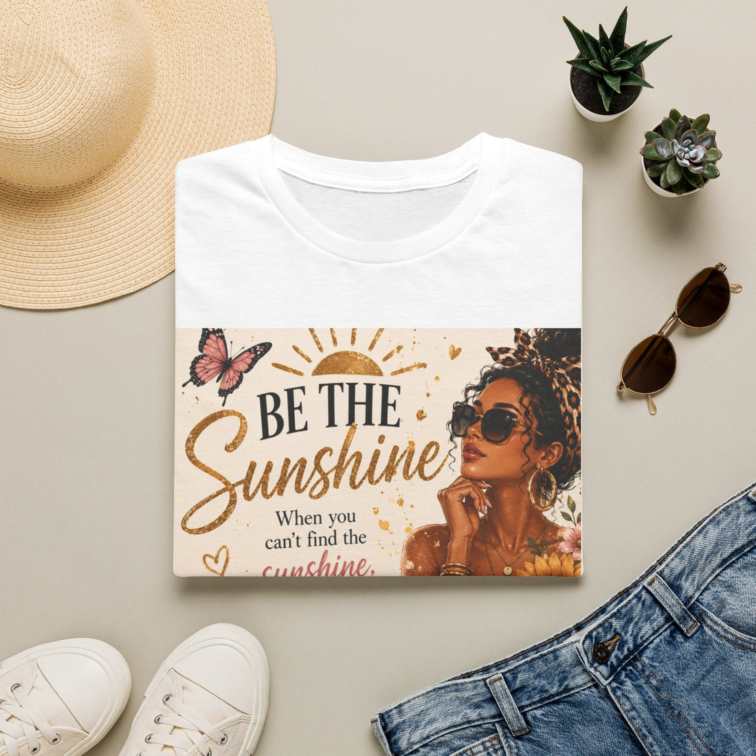 Be The Sunshine T-Shirt — Inspirational Sunflower Graphic Tee