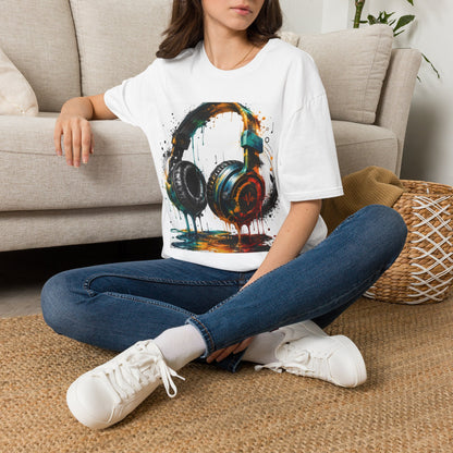 Headphones Graphic T-Shirt — Colorful Drip DJ Art Tee