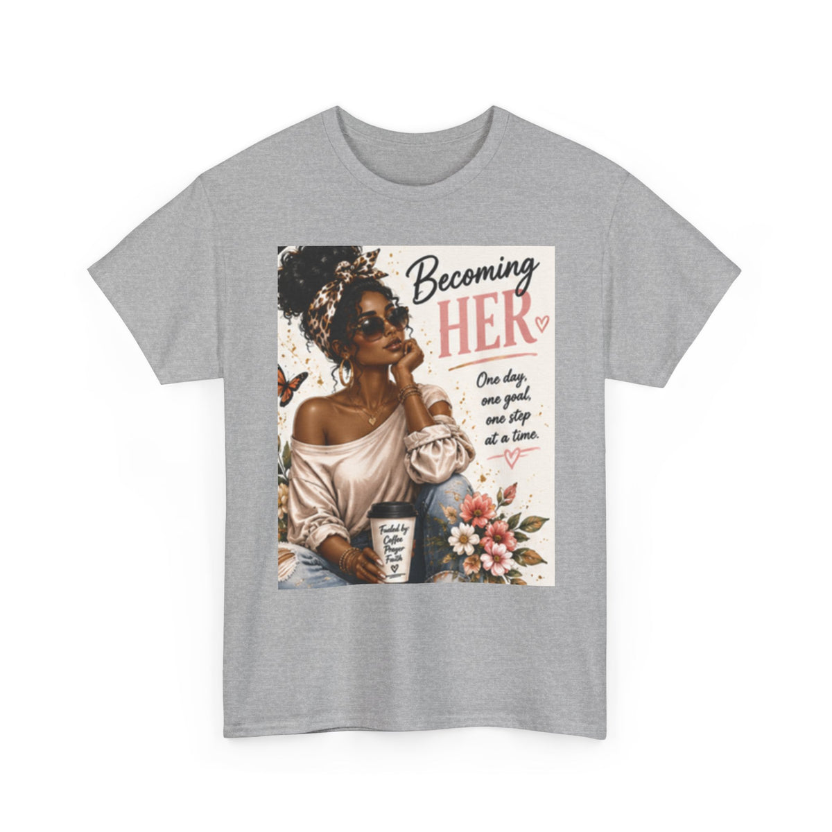 Becoming Her Graphic Tee — Empowering Black Woman Vintage Art Shirt