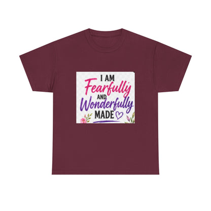 Faith T-Shirt — "I Am Fearfully and Wonderfully Made" Psalm 139:14 Floral Tee