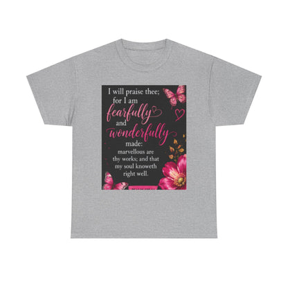 Inspirational Faithfully &amp; Wonderfully T-Shirt — Christian Encouragement Tee